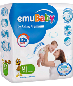 12 Paquetes de Pañales Emubaby Premium