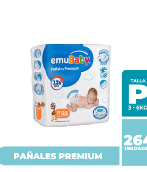 12 Paquetes de Pañales Emubaby Premium