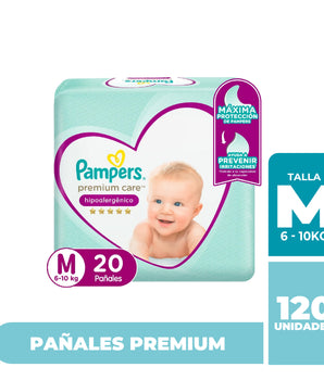 6 paquetes de Pañales Pampers Premium Care
