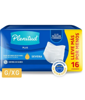 PAÑAL ADULTO PLENITUD PLUS ROPA INTERIOR G/XG 16U