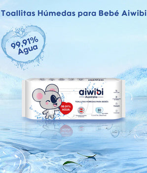 TOALLITAS HUMEDAS AIWIBI 99% AGUA 80 UNIDADES