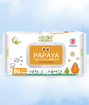 TOALLITAS HUMEDAS AIWIBI 99% AGUA PAPAYA 84 UNIDADES