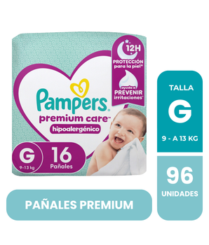 MANGA DE PAÑALES PAMPERS PREMIUM CARE 6 PAQUETES