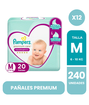 MANGA DE PAÑALES PAMPERS PREMIUM CARE 12 PAQUETES