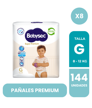 MANGA DE PAÑALES BABYSEC SUPER PREMIUM 8 PAQUETES