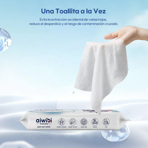 TOALLITAS HUMEDAS AIWIBI 99% AGUA 80 UNIDADES
