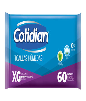 TOALLITAS HÚMEDAS COTIDIAN XG – 60 UNIDADES