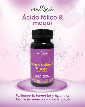 SUPLEMENTO ACIDO FOLICO Y MAQUI MU Y MA 30 CAPSULAS