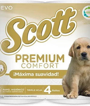 PAPEL HIGIENICO SCOTT PREMIUM TRIPLE HOJA 4X40 METROS
