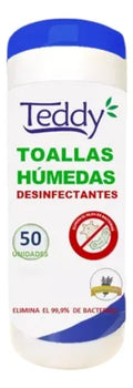 TOALLAS DESINFECTANTE TEDDY 50 UNIDADES