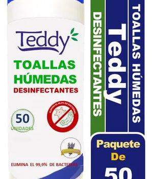 TOALLAS DESINFECTANTE TEDDY 50 UNIDADES