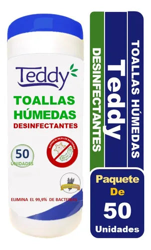 TOALLAS DESINFECTANTE TEDDY 50 UNIDADES