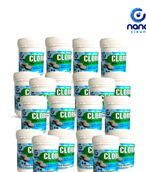 20 UNIDADES DE PASTILLAS DE CLORO TRIPLE ACCION NANO CLEAN 1 KG