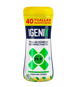 TOALLAS DESINFECTANTE IGENIX FRESCURA CITRICA 40 UNIDADES