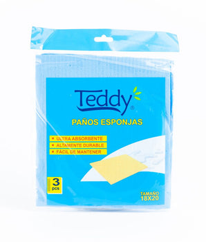 PAÑO ESPONJA TEDDY 3 UNIDADES