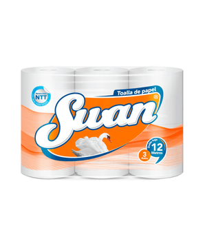 TOALLA PAPEL SWAN 3 ROLLO 12METROS