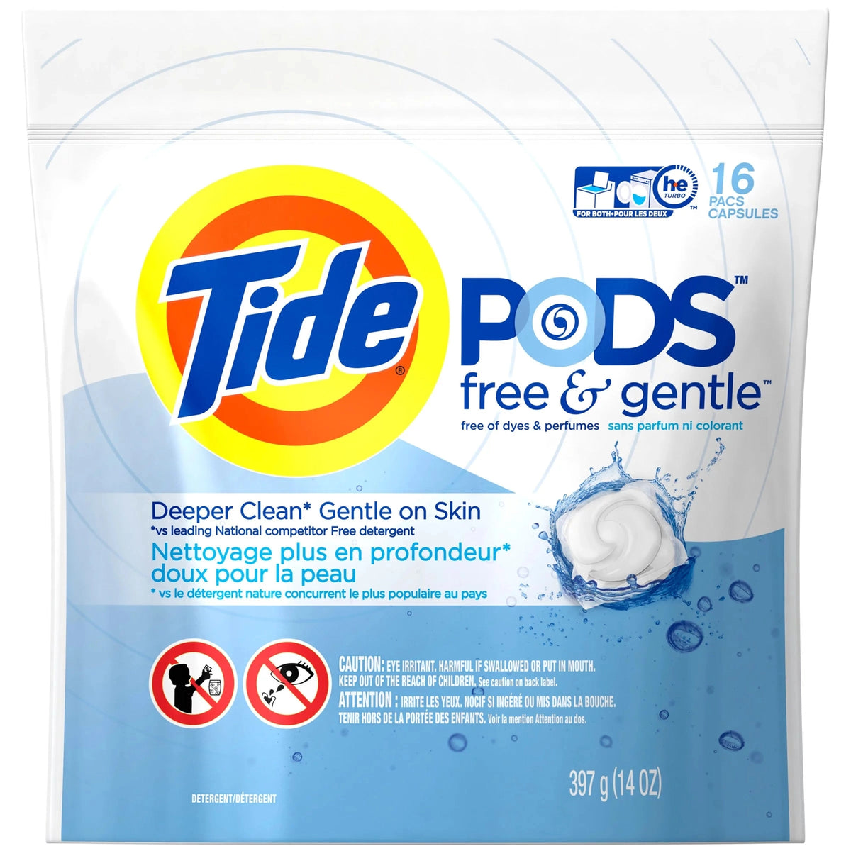 DETERGENTE TIDE PODS FREE AND GENTLE 16 UNID