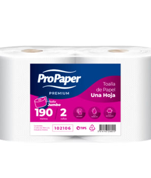 TOALLA PROPAPER JUMBO 190MTRS X 2 ROLLOS