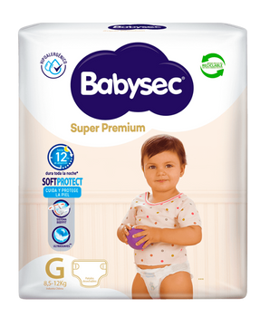 6 Paquetes de Pañales Babysec Super Premium