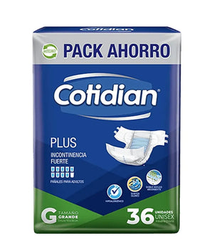 PAÑAL COTIDIAN PLUS G/36 UNIDADES