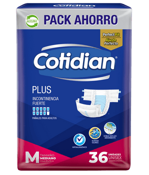 PAÑAL COTIDIAN PLUS M/36 UNIDADES