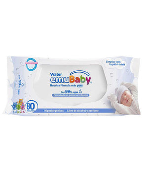 TOALLITAS HUMEDAS WATER EMUBABY 80 UNIDADES