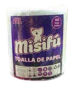 TOALLA PAPEL MISIFU 2XL 460 HOJAS 1 ROLLO