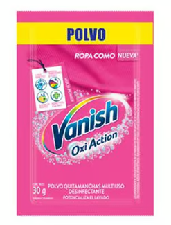 QUITAMANCHAS POLVO VANISH ROPA COLOR 30GR